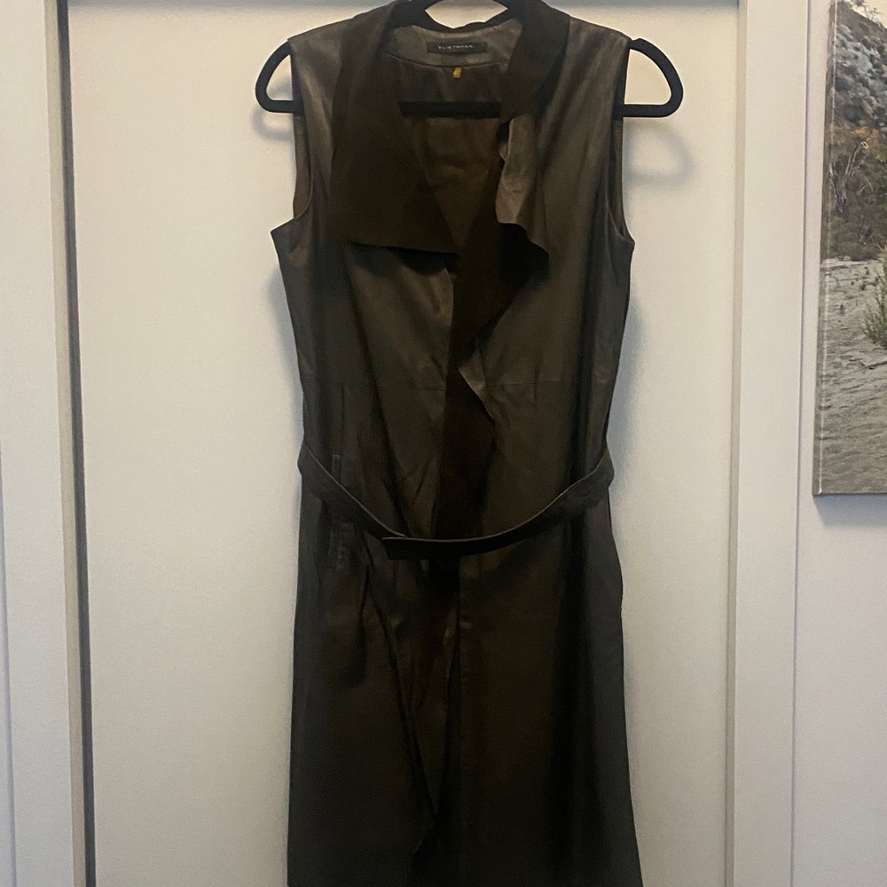 Brown Sleeveless Trench dress